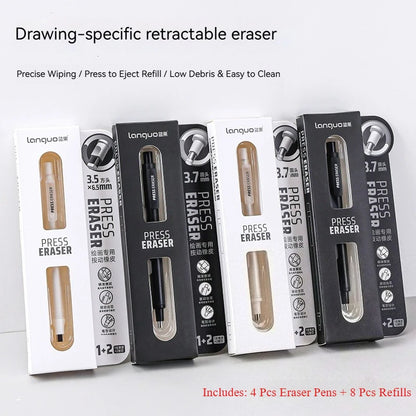 Push-Type Pencil Eraser For Manga Design Drawing Highlight Modeling Writing Painting Press Erasers Kids School Stationery Gifts