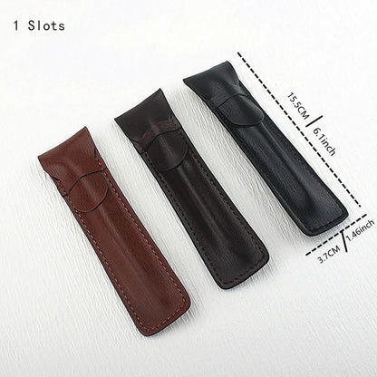 PU Leather Pen Storage Case for 10 24 36 48 Pens Waterproof Holder Organizer