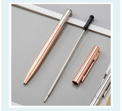 50 Pcs Metal Ballpoint Pen Rose Gold Pen Custom Logo School&office Supplies Stationery Business Gift Lettering Engraved Name