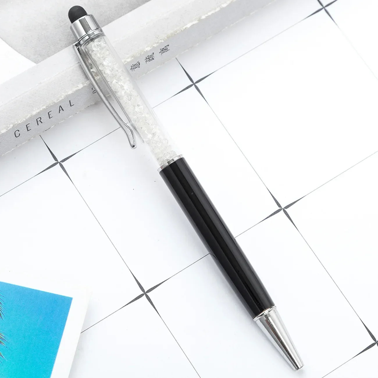 50Pens Crystal Metal Ballpoint Pen Fashion Creative Stylus Touch for Writing Stationery Office School Gift Free Custom Logo