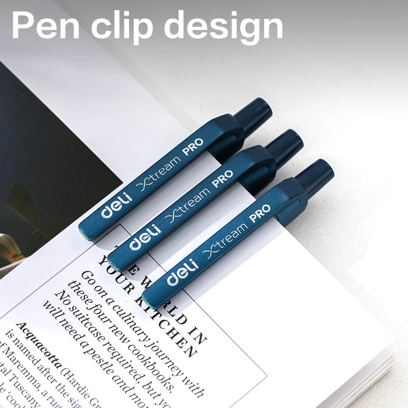 DELI Ballpoint Pens 0.7 mm Smooth Writing Signing Ball Pen Black Blue Office School Stationery