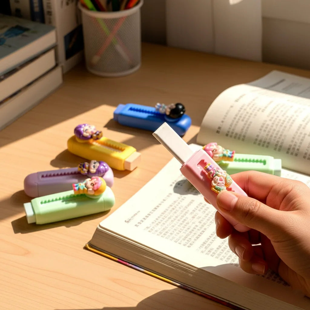 Creative Cartoon 2B Pencil Eraser Clean and Mess Free Student Exam Office Sketch Soft Eraser for Kids