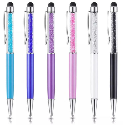 50Pens Crystal Metal Ballpoint Pen Fashion Creative Stylus Touch for Writing Stationery Office School Gift Free Custom Logo
