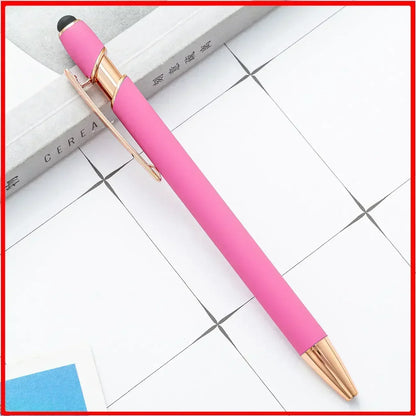 50pcs Light Metal Ballpoint Pen Touch Screen Pen Office School Advertising Pen Custom Logo Text Engraving Laser Engraving