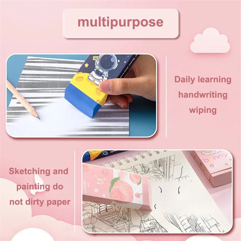 Cartoon Huge Eraser Super Large Block Pencil Eraser Without Leaving Marks Astronauts/Dinosaur Student Art Painting Rubber Eraser