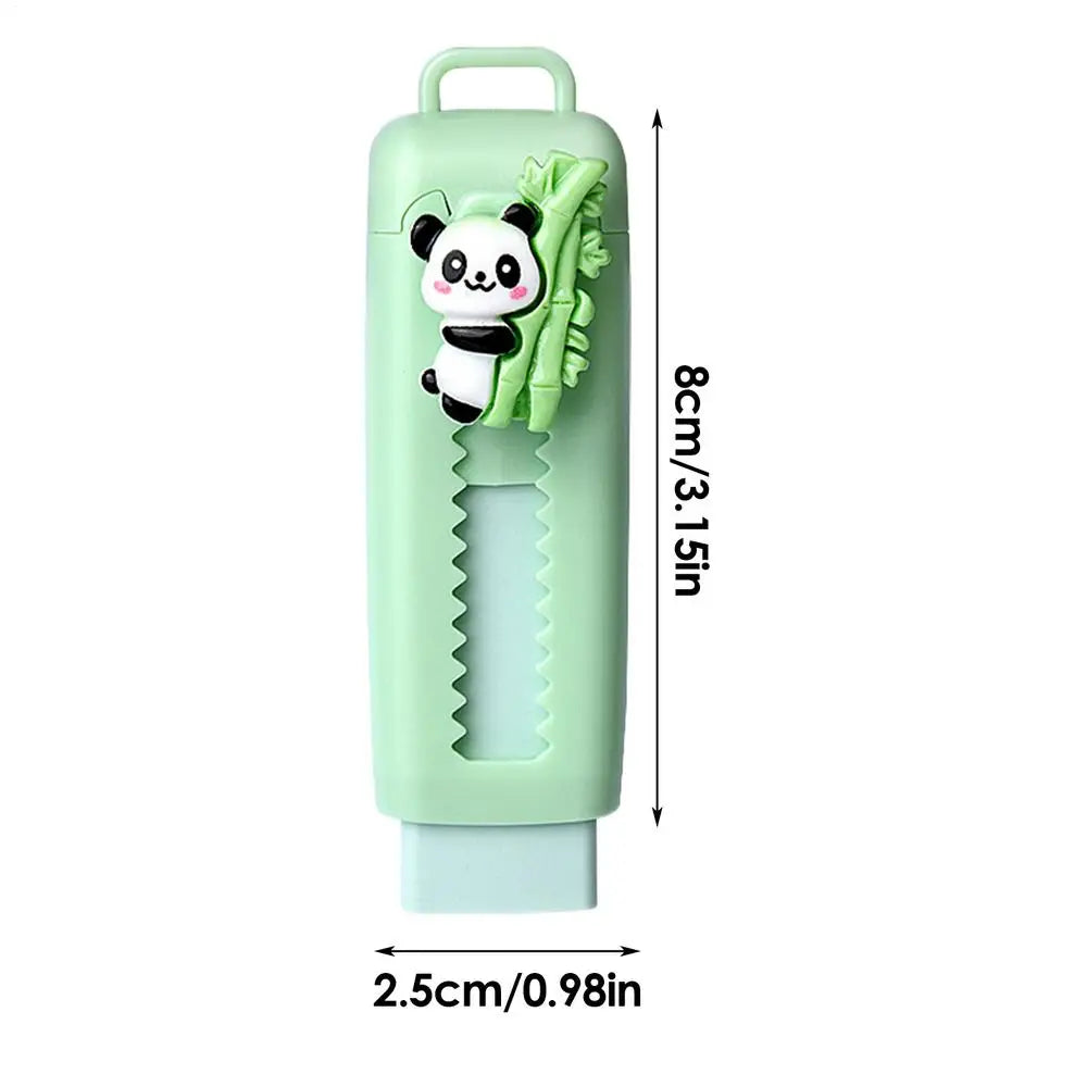 Push pull eraser Cartoon Panda  Sliding Retractable Pencil Erasers Cute Writing Painting Drawing Clean Tool for Kids