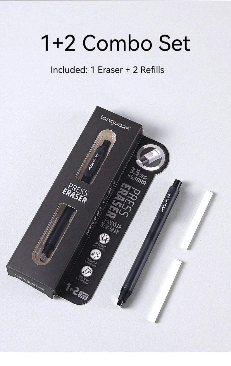 Push-Type Pencil Eraser For Manga Design Drawing Highlight Modeling Writing Painting Press Erasers Kids School Stationery Gifts