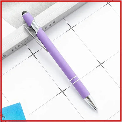 50pcs Light Metal Ballpoint Pen Touch Screen Pen Office School Advertising Pen Custom Logo Text Engraving Laser Engraving