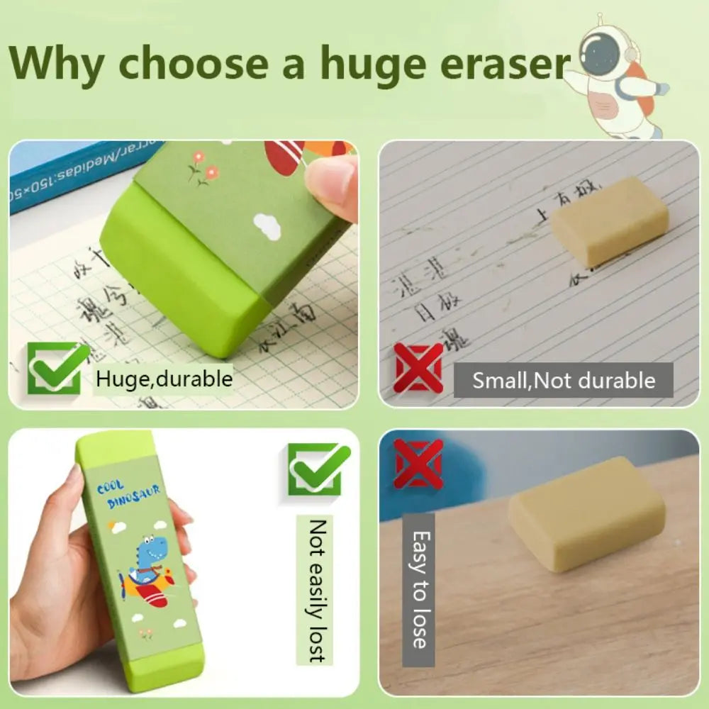 Cartoon Huge Eraser Super Large Block Pencil Eraser Without Leaving Marks Astronauts/Dinosaur Student Art Painting Rubber Eraser