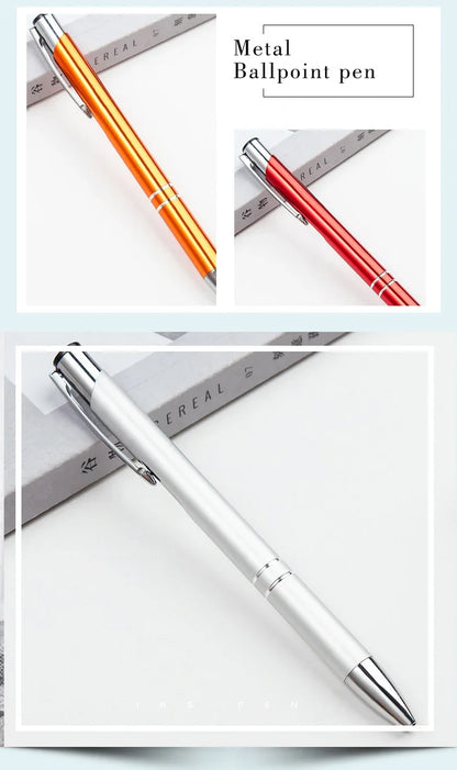 50pcs/lot Hot Sell Custom Ballpoint Pen Metal Pen Support Custom Logo Advertising Wholesale Personalized Pen Advertising Gift