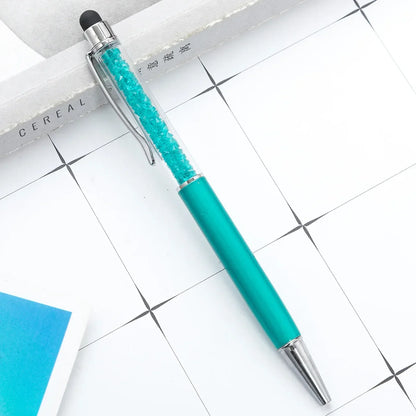 50Pens Crystal Metal Ballpoint Pen Fashion Creative Stylus Touch for Writing Stationery Office School Gift Free Custom Logo