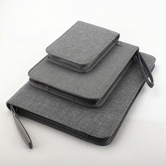 10/24/48 Slots Fountain Pen Case Pencil Case Pouch Bag Canvas Case Black, Gray