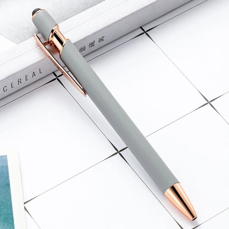 50 Pcs Metal Business Ballpoint Universal Drawing Touch Screen Stylus Pen Custom Logo School Office Supplies Free Engraved Name