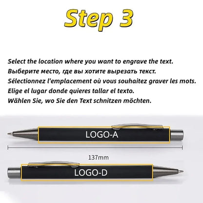50pcs Metal Ballpoint Pen Advertising Pen Rubber Texture Custom Logo Text Engraving Laser Engraving Customizable Name Logo Pen