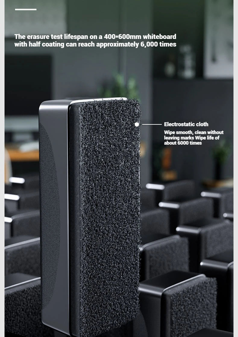 Deli whiteboard eraser magnetic absorbable plastic tape magnetic velvet cloth board eraser blackboard eraser office supplies