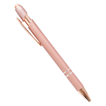 5-10 Pack 2-in-1 Stylus Pen, Retractable Ballpoint Pen w/ Stylus Tip for Touch Screen, Metal, 1.0mm Black Ink