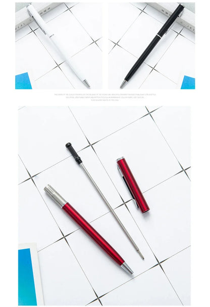 50 Pcs Metal Ballpoint Pen Rose Gold Pen Custom Logo School&office Supplies Stationery Business Gift Lettering Engraved Name