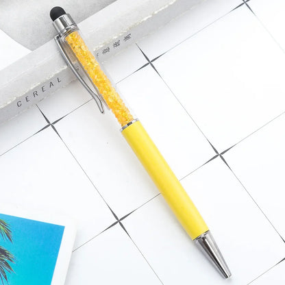 50Pens Crystal Metal Ballpoint Pen Fashion Creative Stylus Touch for Writing Stationery Office School Gift Free Custom Logo