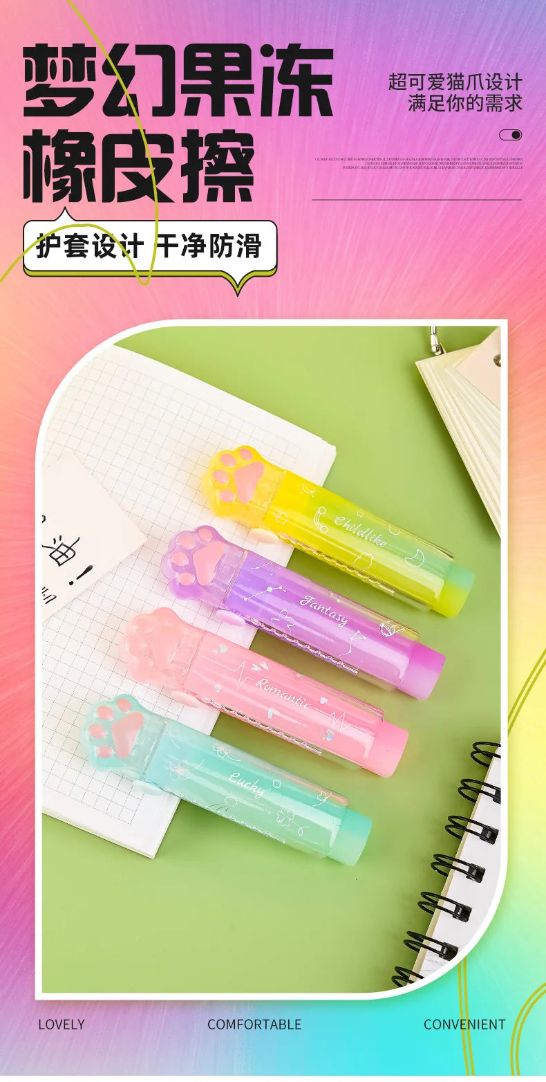 Kawaii Eraser Portable Eraser Clean Without Crumbs Cat Kawaii Stationery Kids School Supplies