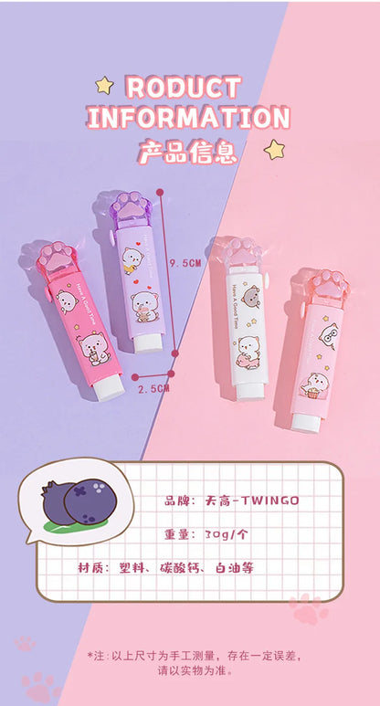 Kawaii Eraser Portable Eraser Clean Without Crumbs Cat Kawaii Stationery Kids School Supplies