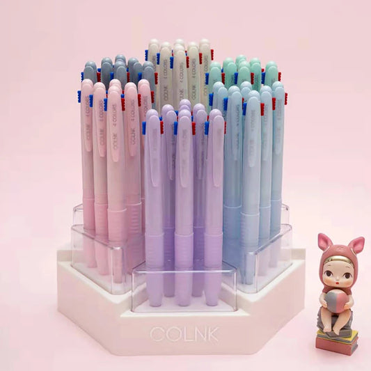 6pcs 4 in 1 MultiColor Pen Creative 0.5mm Ballpoint Pen Colorful Retractable Ballpoint Pens Multifunction Pen Writing Stationery