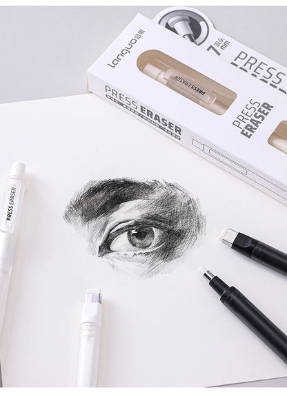 Languo Eraser Retractable Automatic Pencil Rubber High Precision Pencil Eraser Correction Highlight Rubber Tools Art Supplies