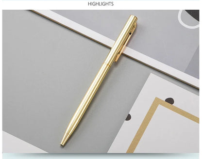 50 Pcs Metal Ballpoint Pen Rose Gold Pen Custom Logo School&office Supplies Stationery Business Gift Lettering Engraved Name