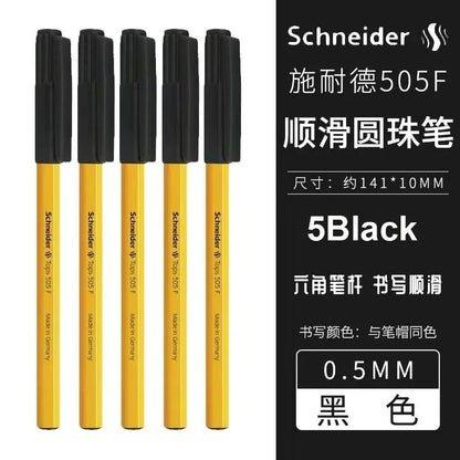 Schneider 505F Ballpoint Pen 6.5g Lightweight Rod Tricolor Fast-dry Non-stop Ink Business Signatory Pens Study Office Stationery