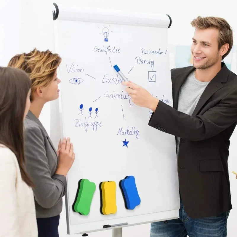 3pcs Magnetic Dry Erase Erasers White Board Erasers Drywipe Marker Cleaner School Office Supplies