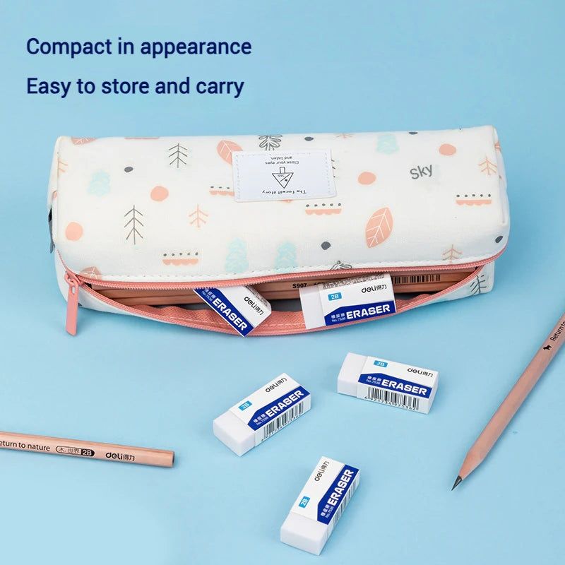 Deli Soft 2B Pencil Erasers for Kids - Clean Mess-Free Exam Office Sketch Correction Supplies