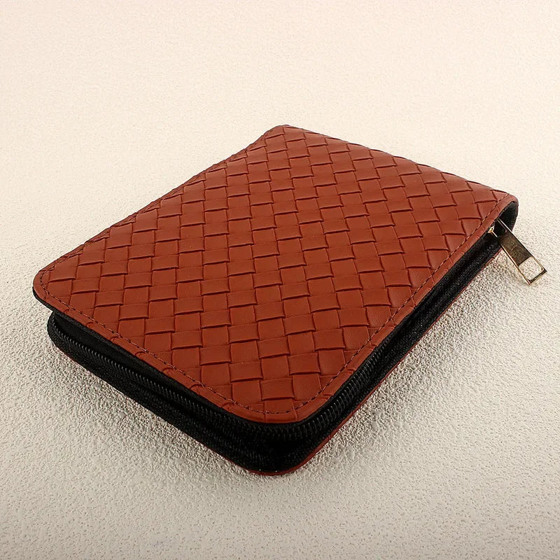 12 Slots Fountain Pen Retro Pen Pouch PU Leather Pencil Case for School Students Men Pencil Bag