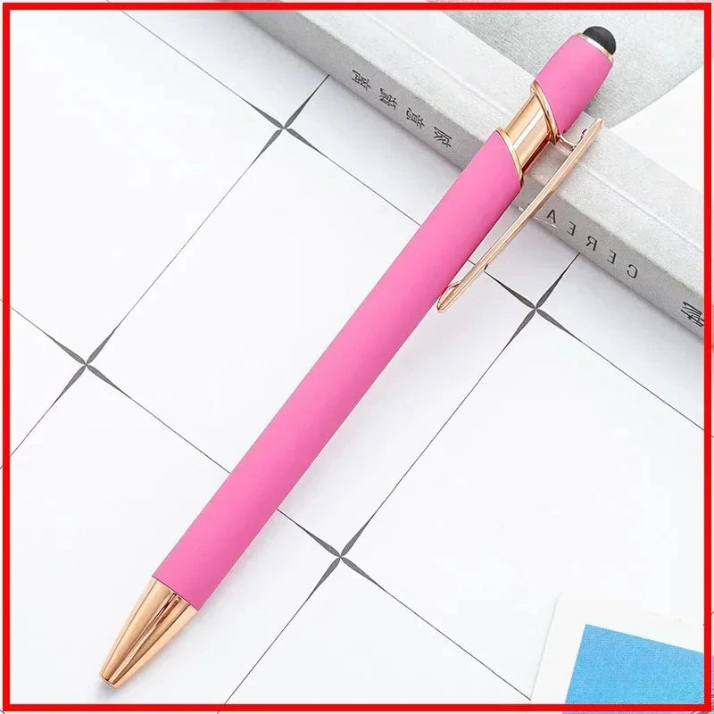 100 Pcs Light - Metal Capacitive Universal Touch Screen Stylus Ballpoint Pen Free Custom Logo Writing Stationery Office Gifts
