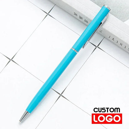 50 Pcs Metal Ballpoint Pen Rose Gold Pen Custom Logo School&office Supplies Stationery Business Gift Lettering Engraved Name