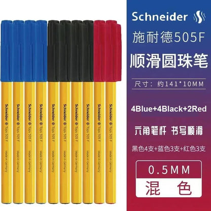 Schneider 505F Ballpoint Pen 6.5g Lightweight Rod Tricolor Fast-dry Non-stop Ink Business Signatory Pens Study Office Stationery