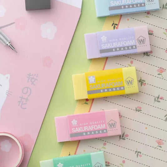 Japan SAKURA FOAM W-type High Quality Pencil Eraser Special for Sketching Ideal for Highlighting Suitable for Exams Super Clean