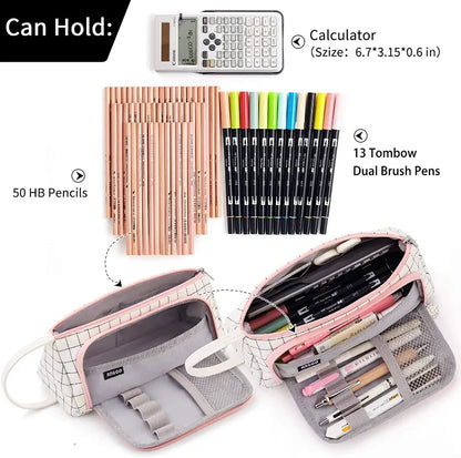 Colored Cute Pencil Case  Pencilcase School Pouch Kawaii Large Capacity Pencil Bag Pencils School Pen Box Stationery Papeleria