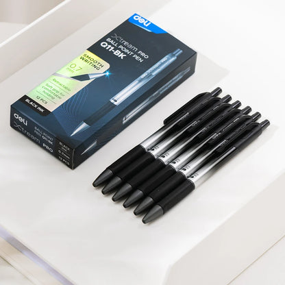 DELI Ballpoint Pens 0.7 mm Smooth Writing Signing Ball Pen Black Blue Office School Stationery