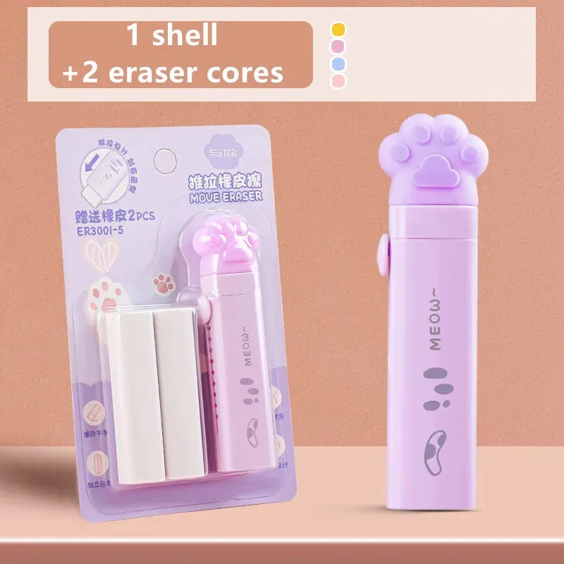 Creative Push-pull Cartoon Cute Eraser Can Replace The Core Telescopic Student Pencil Eraser Children's School Supplies Gifts