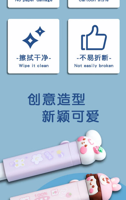 Creative Push-pull Cartoon Cute Eraser Can Replace The Core Telescopic Student Pencil Eraser Children's School Supplies Gifts