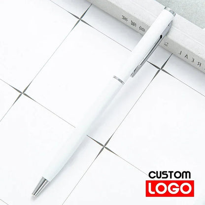 50 Pcs Metal Ballpoint Pen Rose Gold Pen Custom Logo School&office Supplies Stationery Business Gift Lettering Engraved Name