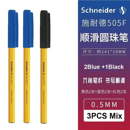 Schneider 505F Ballpoint Pen 6.5g Lightweight Rod Tricolor Fast-dry Non-stop Ink Business Signatory Pens Study Office Stationery