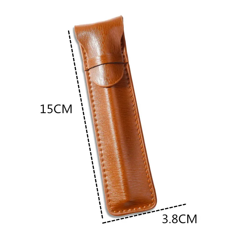 12 Slots Fountain Pen Retro Pen Pouch PU Leather Pencil Case for School Students Men Pencil Bag