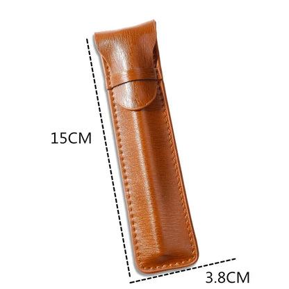 12 Slots Fountain Pen Retro Pen Pouch PU Leather Pencil Case for School Students Men Pencil Bag