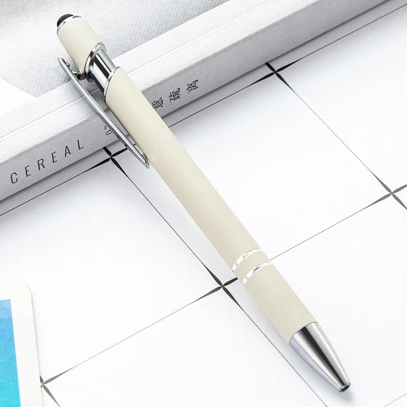 50 Pcs Metal Business Ballpoint Universal Drawing Touch Screen Stylus Pen Custom Logo School Office Supplies Free Engraved Name