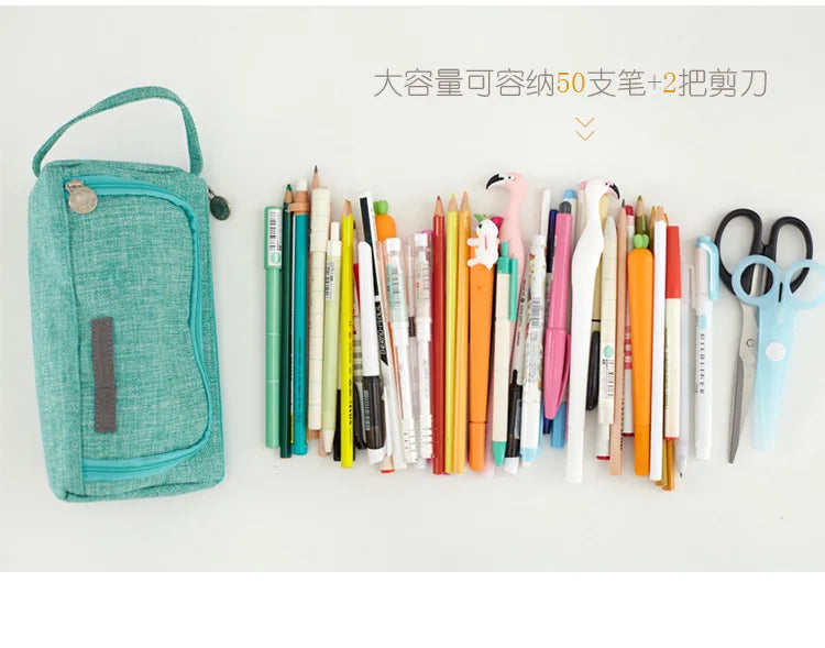 Colored Cute Pencil Case  Pencilcase School Pouch Kawaii Large Capacity Pencil Bag Pencils School Pen Box Stationery Papeleria