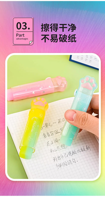 Kawaii Eraser Portable Eraser Clean Without Crumbs Cat Kawaii Stationery Kids School Supplies