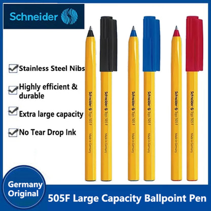 Schneider 505F Ballpoint Pen 6.5g Lightweight Rod Tricolor Fast-dry Non-stop Ink Business Signatory Pens Study Office Stationery
