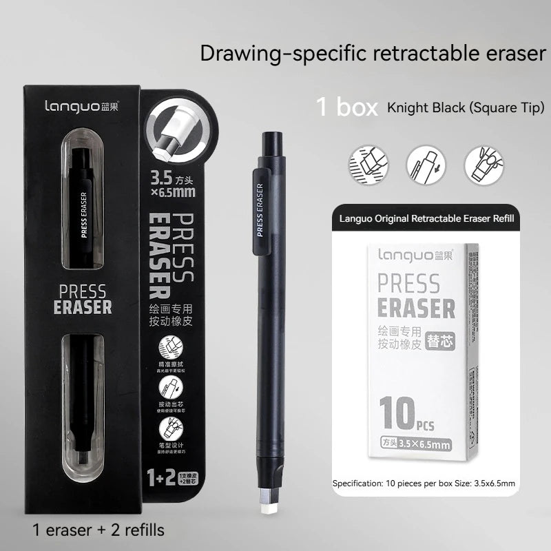 Push-Type Pencil Eraser For Manga Design Drawing Highlight Modeling Writing Painting Press Erasers Kids School Stationery Gifts