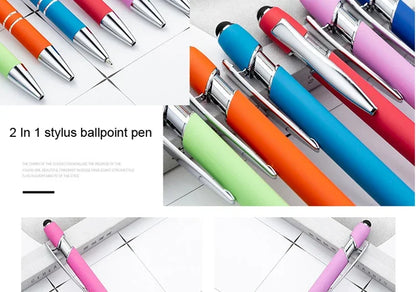 50 Pcs Metal Business Ballpoint Universal Drawing Touch Screen Stylus Pen Custom Logo School Office Supplies Free Engraved Name