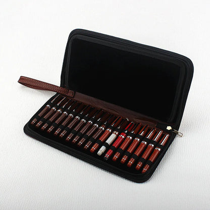 PU Leather Pen Storage Case for 10 24 36 48 Pens Waterproof Holder Organizer
